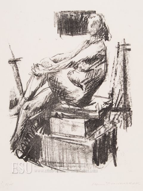 Model sitting on Cusions by Erich Schmidt-Unterseher